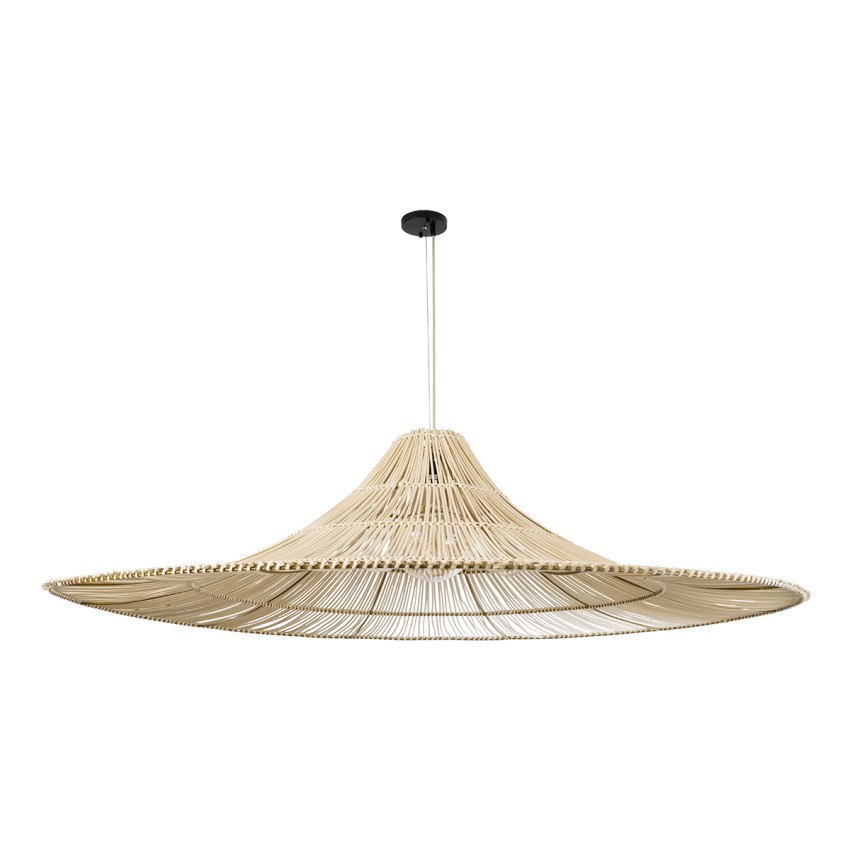 GLOBOSTAR® PALERMO  Boho Κρεμαστό Φωτιστικό Οροφής με Ντουί 1 x E27 AC 220-240V IP20 - Μπεζ - Μ160 x Π160 x Υ45cm