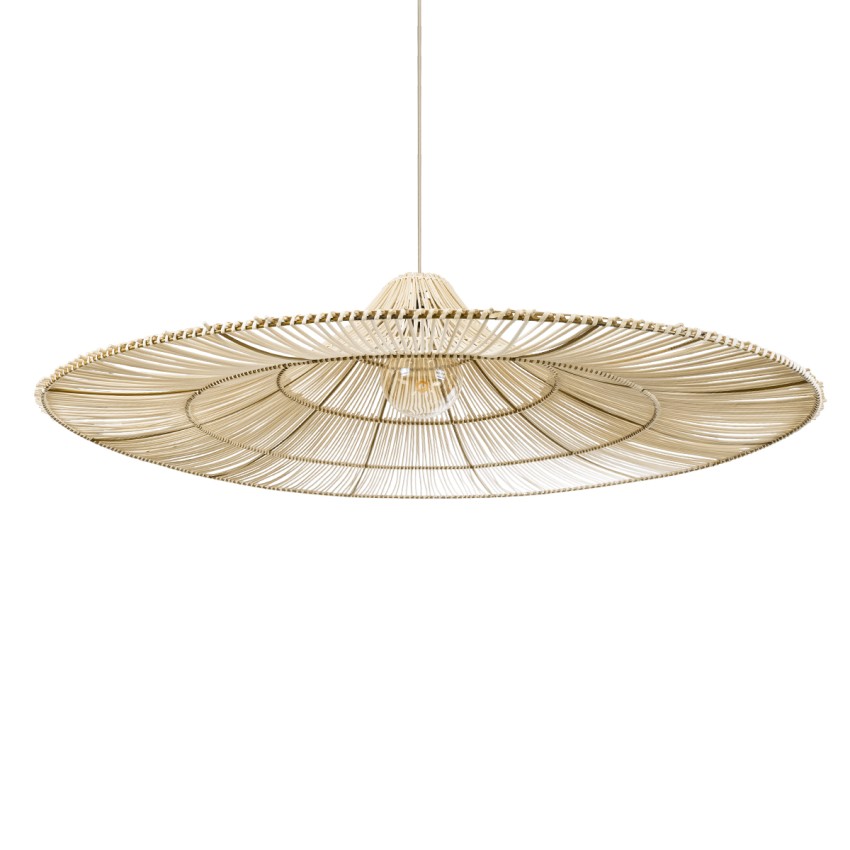 GLOBOSTAR® PALERMO  Boho Κρεμαστό Φωτιστικό Οροφής με Ντουί 1 x E27 AC 220-240V IP20 - Μπεζ - Μ160 x Π160 x Υ45cm