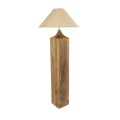 LAFRONTERA  Boho Επιδαπέδιο Φωτιστικό Μονόφωτο 1 x E27 IP20 Καφέ Ξύλο με Μπεζ Ύφασμα - Μ55 x Π55 x Υ140cm