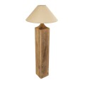 LAFRONTERA  Boho Επιδαπέδιο Φωτιστικό Μονόφωτο 1 x E27 IP20 Καφέ Ξύλο με Μπεζ Ύφασμα - Μ55 x Π55 x Υ140cm