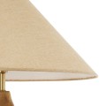 LAFRONTERA  Boho Επιδαπέδιο Φωτιστικό Μονόφωτο 1 x E27 IP20 Καφέ Ξύλο με Μπεζ Ύφασμα - Μ55 x Π55 x Υ140cm