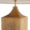 LAFRONTERA  Boho Επιδαπέδιο Φωτιστικό Μονόφωτο 1 x E27 IP20 Καφέ Ξύλο με Μπεζ Ύφασμα - Μ55 x Π55 x Υ140cm