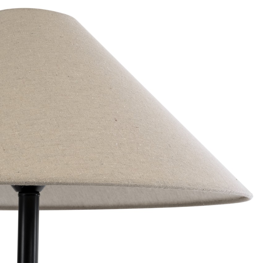 OLIANA  Boho Επιδαπέδιο Φωτιστικό Μονόφωτο 1 x E27 IP20 Γκρι Κεραμικό με Μπεζ Ύφασμα - Μ55 x Π55 x Υ110cm