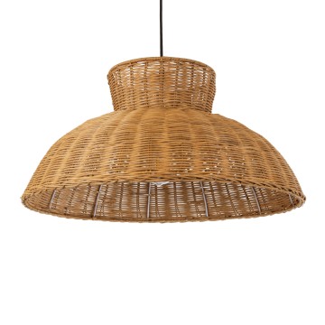 MALABO  Boho Κρεμαστό Φωτιστικό Πλέγμα Μονόφωτο 1 x E27 IP20 Καφέ Ξύλο - Μ60 x Π60 x Υ31cm