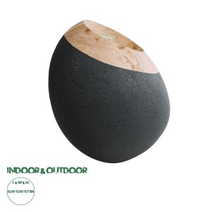 Τεχνητός Κήπος RAVELLO  Επιδαπέδιο Πολυεστερικό Τσιμεντένιο Κασπώ Γλάστρα -  Μαύρο με Καφέ Μ60 x Π50 x Υ75cm