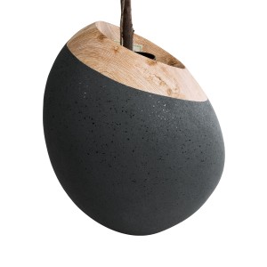 Τεχνητός Κήπος RAVELLO  Επιδαπέδιο Πολυεστερικό Τσιμεντένιο Κασπώ Γλάστρα -  Μαύρο με Καφέ Μ60 x Π50 x Υ75cm