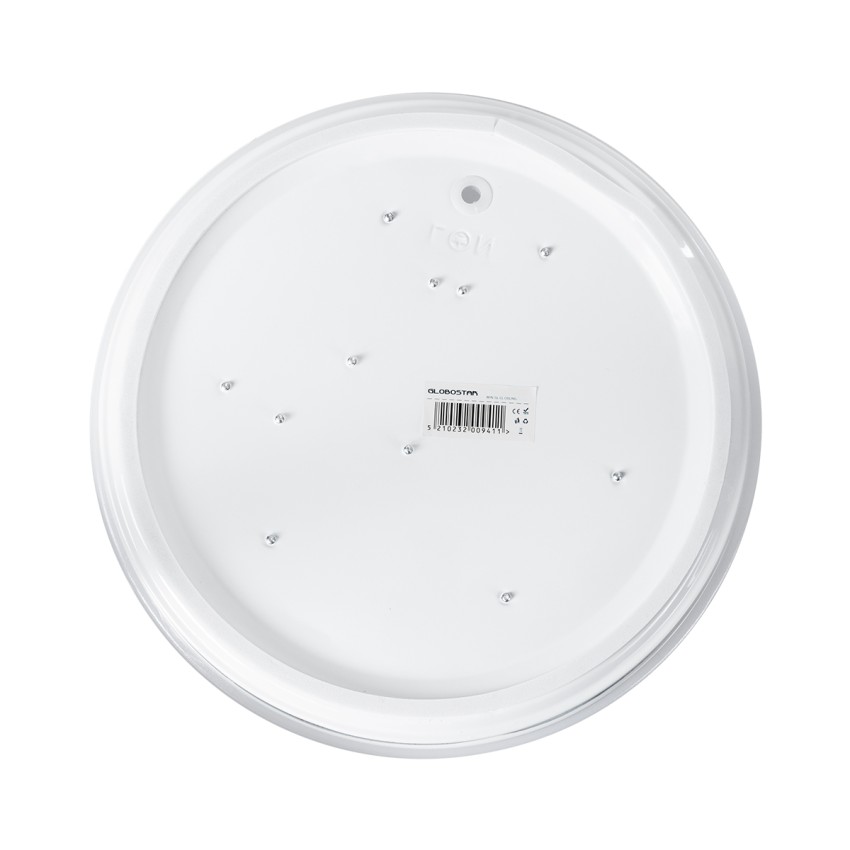 GLOBOSTAR® CELANO  Φωτιστικό Πλαφονιέρα Οροφής LED 20W 2000lm 120° AC 220-240V Αδιάβροχο IP54 Ψυχρό Λευκό 6000K - Lumileds SMD Chip - Λευκό Γαλακτερό - Μ26 x Π26 x Υ6cm