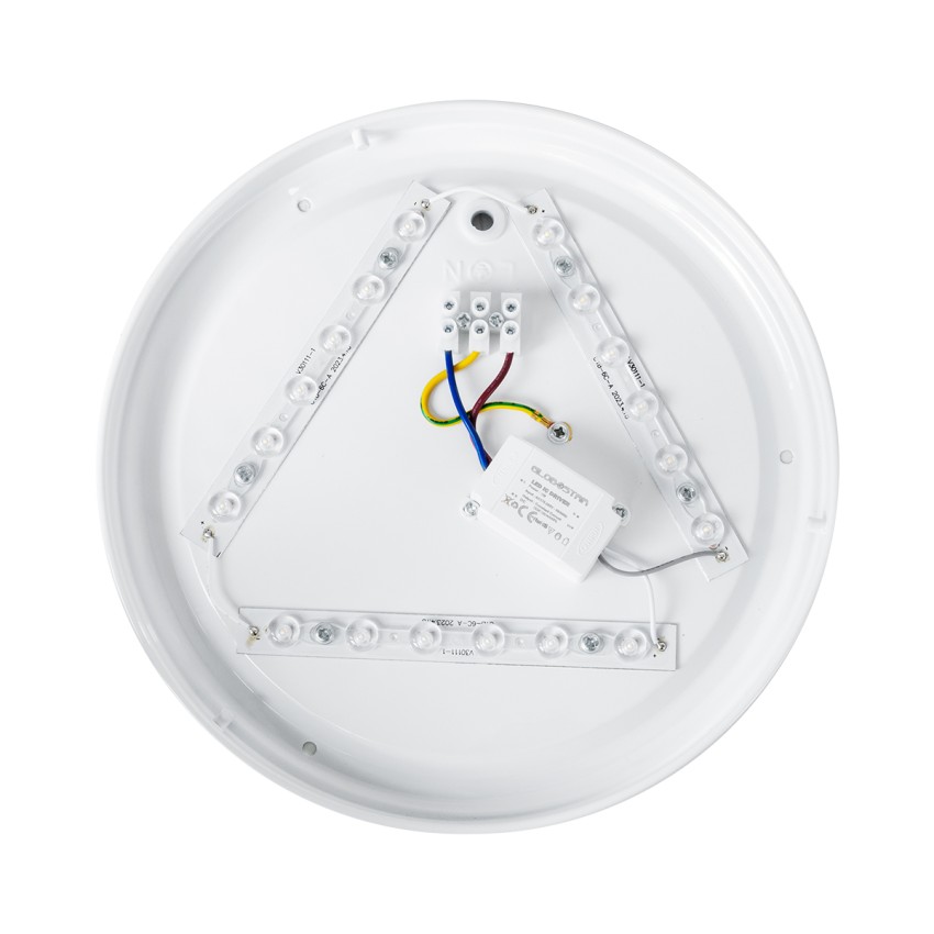 GLOBOSTAR® CELANO  Φωτιστικό Πλαφονιέρα Οροφής LED 20W 2000lm 120° AC 220-240V Αδιάβροχο IP54 Ψυχρό Λευκό 6000K - Lumileds SMD Chip - Λευκό Γαλακτερό - Μ26 x Π26 x Υ6cm