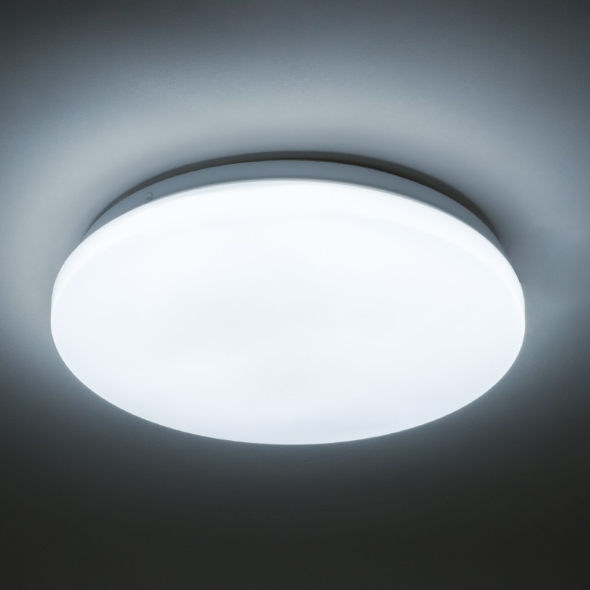GLOBOSTAR® CELANO  Φωτιστικό Πλαφονιέρα Οροφής LED 20W 2000lm 120° AC 220-240V Αδιάβροχο IP54 Ψυχρό Λευκό 6000K - Lumileds SMD Chip - Λευκό Γαλακτερό - Μ26 x Π26 x Υ6cm