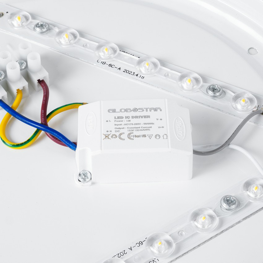 GLOBOSTAR® CELANO  Μοντέρνο Φωτιστικό Οροφής LED 20W 2400lm 120° AC 220-240V Αδιάβροχο IP54 Θερμό Λευκό 2700K - Lumileds SMD Chip - Λευκό Γαλακτερό - Μ26 x Π26 x Υ6cm