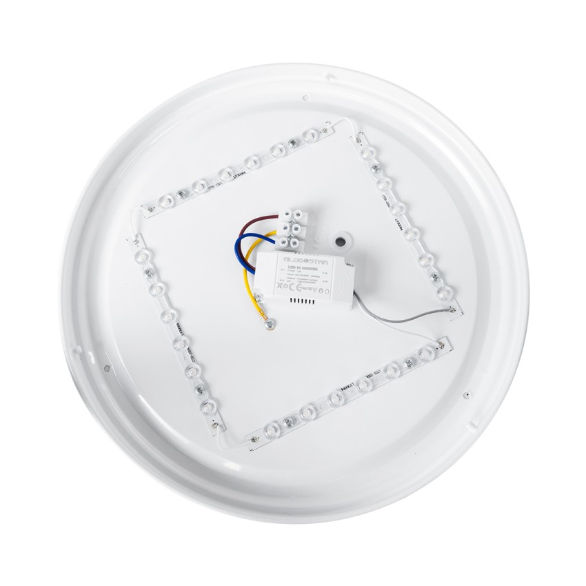 GLOBOSTAR® CELANO  Φωτιστικό Πλαφονιέρα Οροφής LED 30W 2700lm 120° AC 220-240V Αδιάβροχο IP54 Θερμό Λευκό 2700K - Lumileds SMD Chip - Λευκό Γαλακτερό - Μ33 x Π33 x Υ6cm