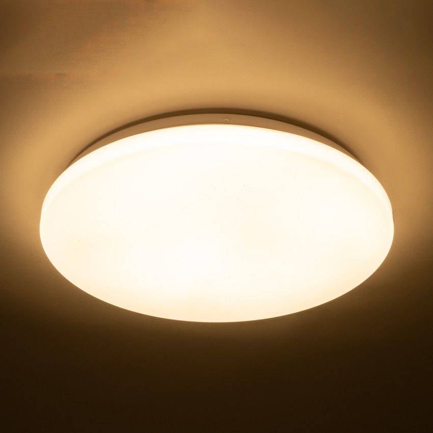 GLOBOSTAR® CELANO  Φωτιστικό Πλαφονιέρα Οροφής LED 30W 2700lm 120° AC 220-240V Αδιάβροχο IP54 Θερμό Λευκό 2700K - Lumileds SMD Chip - Λευκό Γαλακτερό - Μ33 x Π33 x Υ6cm