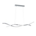 GLOBOSTAR® MORALES  Μοντέρνο Κρεμαστό Φωτιστικό Οροφής LED 54W 6048lm 300° AC 220-240V IP20 Ρυθμιζόμενο Λευκό CCT με Χειριστήριο από 2700K έως 6000K Dimmable - Lumileds SMD Chip - Νίκελ Βούρτσας - Μ90 x Π14 x Υ14cm