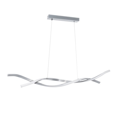 GLOBOSTAR® MORALES  Μοντέρνο Κρεμαστό Φωτιστικό Οροφής LED 54W 6048lm 300° AC 220-240V IP20 Ρυθμιζόμενο Λευκό CCT με Χειριστήριο από 2700K έως 6000K Dimmable - Lumileds SMD Chip - Νίκελ Βούρτσας - Μ90 x Π14 x Υ14cm