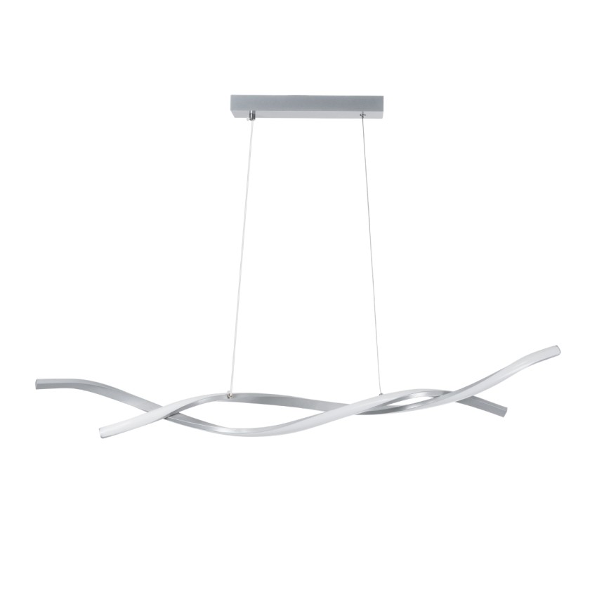 GLOBOSTAR® MORALES  Μοντέρνο Κρεμαστό Φωτιστικό Οροφής LED 54W 6048lm 300° AC 220-240V IP20 Ρυθμιζόμενο Λευκό CCT με Χειριστήριο από 2700K έως 6000K Dimmable - Lumileds SMD Chip - Νίκελ Βούρτσας - Μ90 x Π14 x Υ14cm