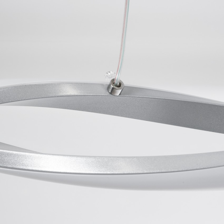 GLOBOSTAR® MORALES  Μοντέρνο Κρεμαστό Φωτιστικό Οροφής LED 54W 6048lm 300° AC 220-240V IP20 Ρυθμιζόμενο Λευκό CCT με Χειριστήριο από 2700K έως 6000K Dimmable - Lumileds SMD Chip - Νίκελ Βούρτσας - Μ90 x Π14 x Υ14cm