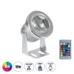 GLOBOSTAR® TREELIGHT-COBINI  Σποτ Φωτισμού για Φυτά - Δέντρα με IR Ασύρματο Χειριστήριο LED 10W 500lm 35° DC 12V Αδιάβροχο IP65 Πολύχρωμο RGB Dimmable - Χρώμιο - Μ7 x Π10.5 x Υ8.5cm