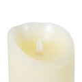 GLOBOSTAR® FIREFLAME  Διακοσμητικό Κερί Παραφίνης με Εφέ Κινούμενης Φλόγας & IR Ασύρματο Χειριστήριο LED 0.5W 25lm 180° DC 3V με 2xAA Μπαταρίες IP20 Θερμό Λευκό 2700K Dimmable - Μ10 x Π10 x Υ20cm