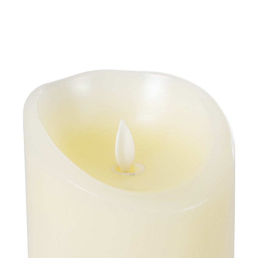 GLOBOSTAR® FIREFLAME  Διακοσμητικό Κερί Παραφίνης με Εφέ Κινούμενης Φλόγας & IR Ασύρματο Χειριστήριο LED 0.5W 25lm 180° DC 3V με 2xAA Μπαταρίες IP20 Θερμό Λευκό 2700K Dimmable - Μ10 x Π10 x Υ20cm