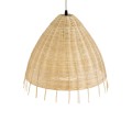 AQUATIC  Boho Κρεμαστό Φωτιστικό Καμπάνα Μονόφωτο 1 x E27 IP20 Μπεζ Ξύλο - Μ40 x Π40 x Υ36cm