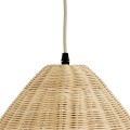 AQUATIC  Boho Κρεμαστό Φωτιστικό Καμπάνα Μονόφωτο 1 x E27 IP20 Μπεζ Ξύλο - Μ40 x Π40 x Υ36cm