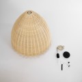 AQUATIC  Boho Κρεμαστό Φωτιστικό Καμπάνα Μονόφωτο 1 x E27 IP20 Μπεζ Ξύλο - Μ60 x Π60 x Υ60cm