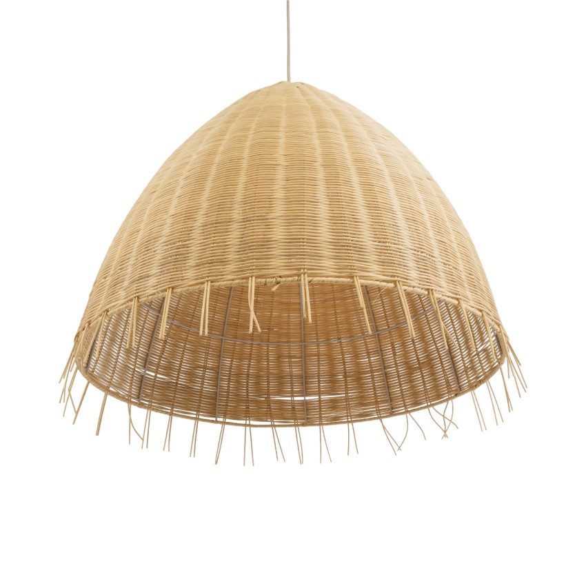 AQUATIC  Boho Κρεμαστό Φωτιστικό Καμπάνα Μονόφωτο 1 x E27 IP20 Μπεζ Ξύλο - Μ60 x Π60 x Υ60cm