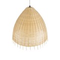AQUATIC  Boho Κρεμαστό Φωτιστικό Καμπάνα Μονόφωτο 1 x E27 IP20 Μπεζ Ξύλο - Μ60 x Π60 x Υ60cm