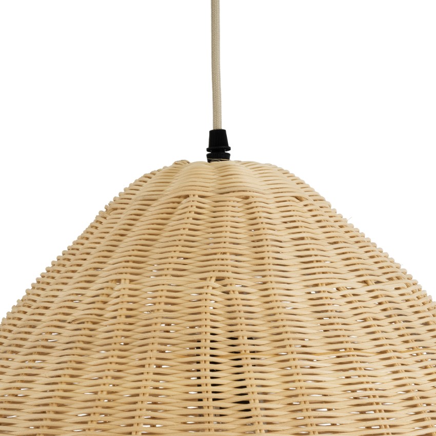 AQUATIC  Boho Κρεμαστό Φωτιστικό Καμπάνα Μονόφωτο 1 x E27 IP20 Μπεζ Ξύλο - Μ60 x Π60 x Υ60cm