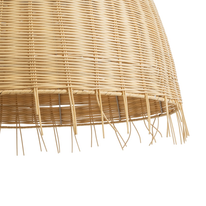 AQUATIC  Boho Κρεμαστό Φωτιστικό Καμπάνα Μονόφωτο 1 x E27 IP20 Μπεζ Ξύλο - Μ60 x Π60 x Υ60cm