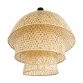 HIROKA  Boho Κρεμαστό Φωτιστικό Καμπάνα Μονόφωτο 1 x E27 IP20 Μπεζ Ξύλο - Μ100 x Π100 x Υ110cm