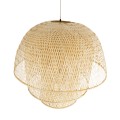HIROKA  Boho Κρεμαστό Φωτιστικό Καμπάνα Μονόφωτο 1 x E27 IP20 Μπεζ Ξύλο - Μ100 x Π100 x Υ110cm
