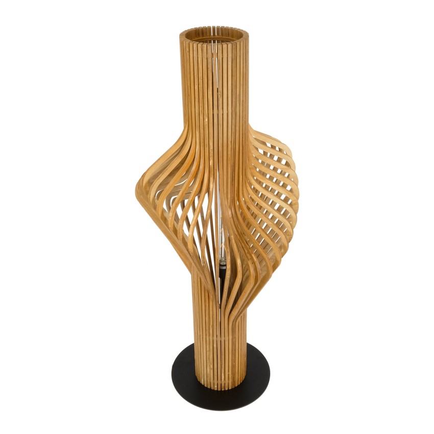 MIHIRO  Boho Επιδαπέδιο Φωτιστικό Μονόφωτο 1 x E27 IP20 Καφέ Ξύλο με Μαύρο Μέταλλο - Μ48 x Π48 x Υ120cm