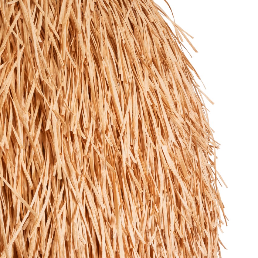 GUADELOUPE  Boho Κρεμαστό Φωτιστικό Καμπάνα Μονόφωτο 1 x E27 IP20 Μπεζ Ράφια - Μ120 x Π120 x Υ100cm