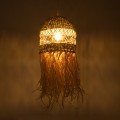 SAINTLUCIA  Boho Κρεμαστό Φωτιστικό Πλέγμα Μονόφωτο 1 x E27 IP20 Καφέ Ράφια - Μ30 x Π30 x Υ90cm