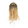 SAINTLUCIA  Boho Κρεμαστό Φωτιστικό Πλέγμα Μονόφωτο 1 x E27 IP20 Καφέ Ράφια - Μ30 x Π30 x Υ90cm