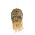 SAINTLUCIA  Boho Κρεμαστό Φωτιστικό Πλέγμα Μονόφωτο 1 x E27 IP20 Καφέ Ράφια - Μ30 x Π30 x Υ90cm
