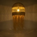 SAINTLUCIA  Boho Κρεμαστό Φωτιστικό Πλεγμα Μονόφωτο 1 x E27 IP20 Μπεζ Ράφια - Μ66 x Π66 x Υ120cm