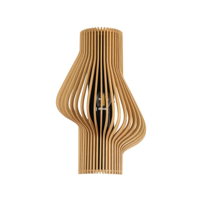 MIHIRO  Boho Επιτοίχιο Φωτιστικό Απλίκα Μονόφωτο 1 x E27 IP20 Καφέ Ξύλο - Μ25 x Π13 x Υ40cm