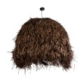 GUADELOUPE  Boho Κρεμαστό Φωτιστικό Καμπάνα Μονόφωτο 1 x E27 IP20 Καφέ Ράφια - Μ120 x Π120 x Υ100cm