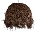 GUADELOUPE  Boho Κρεμαστό Φωτιστικό Καμπάνα Μονόφωτο 1 x E27 IP20 Καφέ Ράφια - Μ120 x Π120 x Υ100cm
