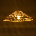KAIA  Boho Κρεμαστό Φωτιστικό Καμπάνα Μονόφωτο 1 x E27 IP20 Μπεζ Ξύλο - Μ60 x Π60 x Υ20cm