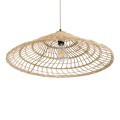 KAIA  Boho Κρεμαστό Φωτιστικό Καμπάνα Μονόφωτο 1 x E27 IP20 Μπεζ Ξύλο - Μ60 x Π60 x Υ20cm