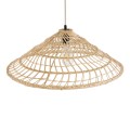 KAIA  Boho Κρεμαστό Φωτιστικό Καμπάνα Μονόφωτο 1 x E27 IP20 Μπεζ Ξύλο - Μ60 x Π60 x Υ20cm