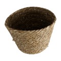 Τεχνητός Κήπος PATMOS  Διακοσμητικό Πλεκτό Καλάθι - Κασπώ Γλάστρα -  Καφέ Φ20 x Υ15cm