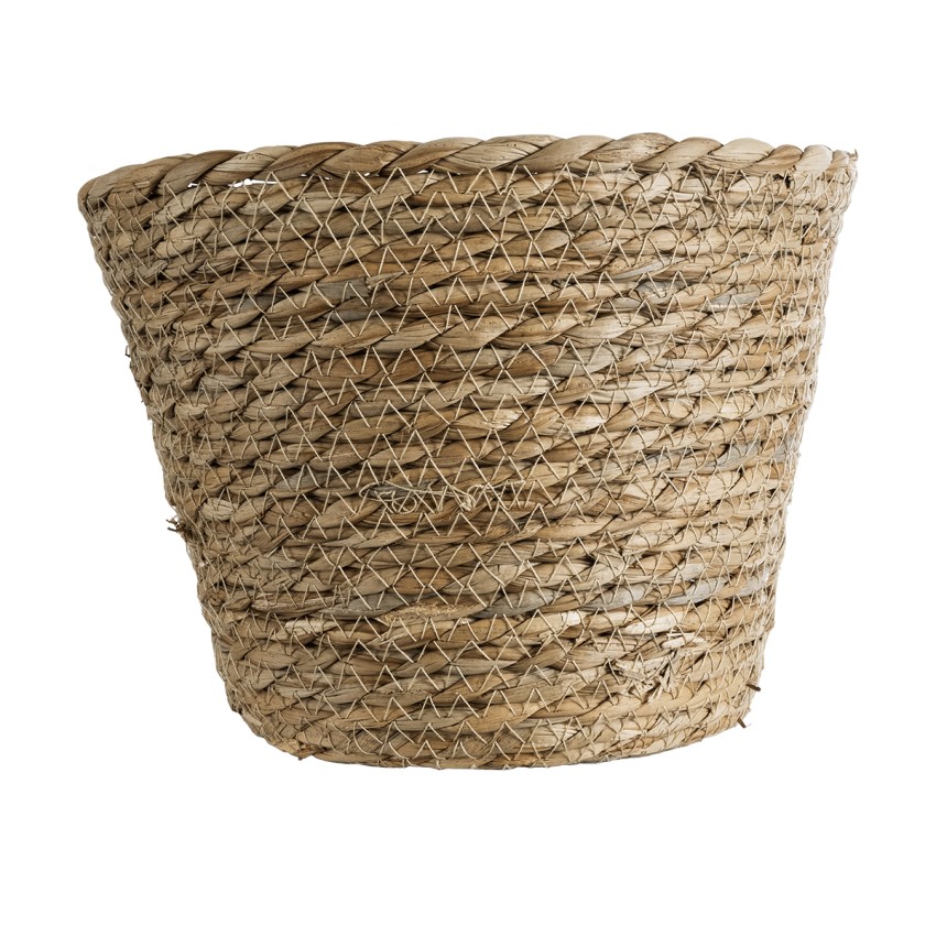Τεχνητός Κήπος PATMOS  Διακοσμητικό Πλεκτό Καλάθι - Κασπώ Γλάστρα -  Καφέ Φ20 x Υ15cm
