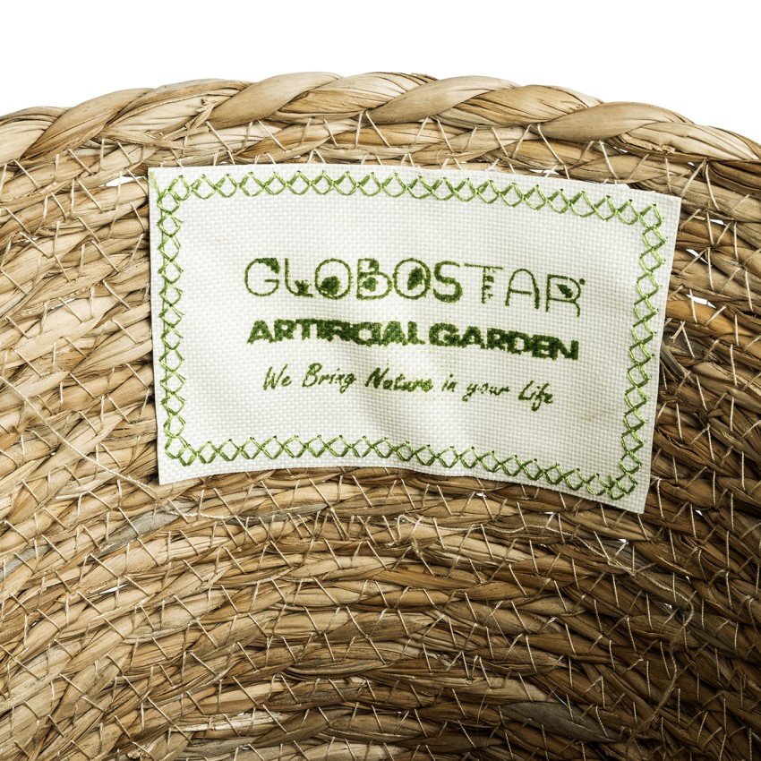 Τεχνητός Κήπος PATMOS  Διακοσμητικό Πλεκτό Καλάθι - Κασπώ Γλάστρα -  Καφέ Φ20 x Υ15cm