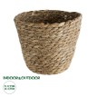 Τεχνητός Κήπος PATMOS  Διακοσμητικό Πλεκτό Καλάθι - Κασπώ Γλάστρα -  Καφέ Φ22 x Υ17cm