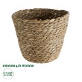 Τεχνητός Κήπος PATMOS  Διακοσμητικό Πλεκτό Καλάθι - Κασπώ Γλάστρα -  Καφέ Φ22 x Υ17cm