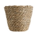 Τεχνητός Κήπος PATMOS  Διακοσμητικό Πλεκτό Καλάθι - Κασπώ Γλάστρα -  Καφέ Φ22 x Υ17cm